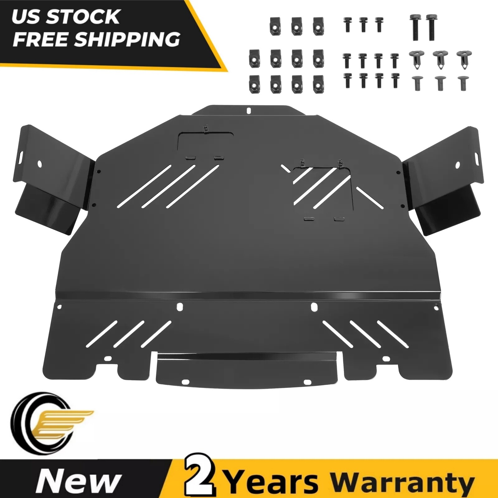 Black Engine Splash Shield Under Tray Skid Plate For Subaru WRX STI 2015-2021