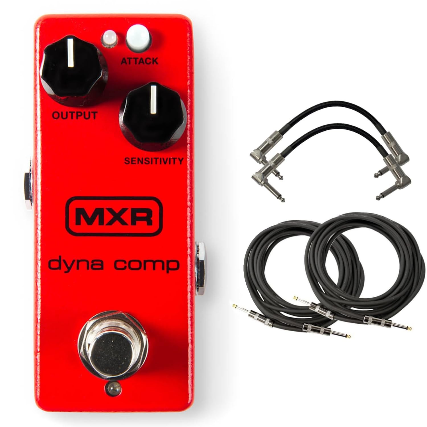 MXR M291 Dyna Comp Mini Compressor Pedal Bundle with 4 Free Cables Transparent