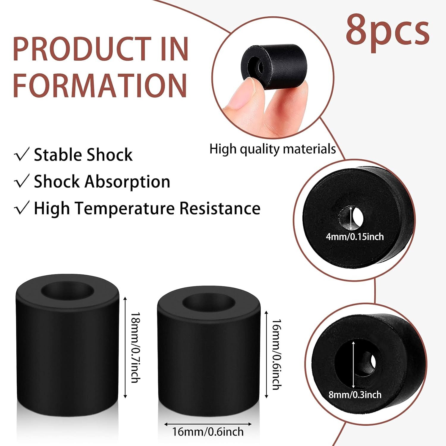 Upgrade Your 3D Printers with 8 Silicone Bed Mounts - CR-10 & Ender 3 Compatible