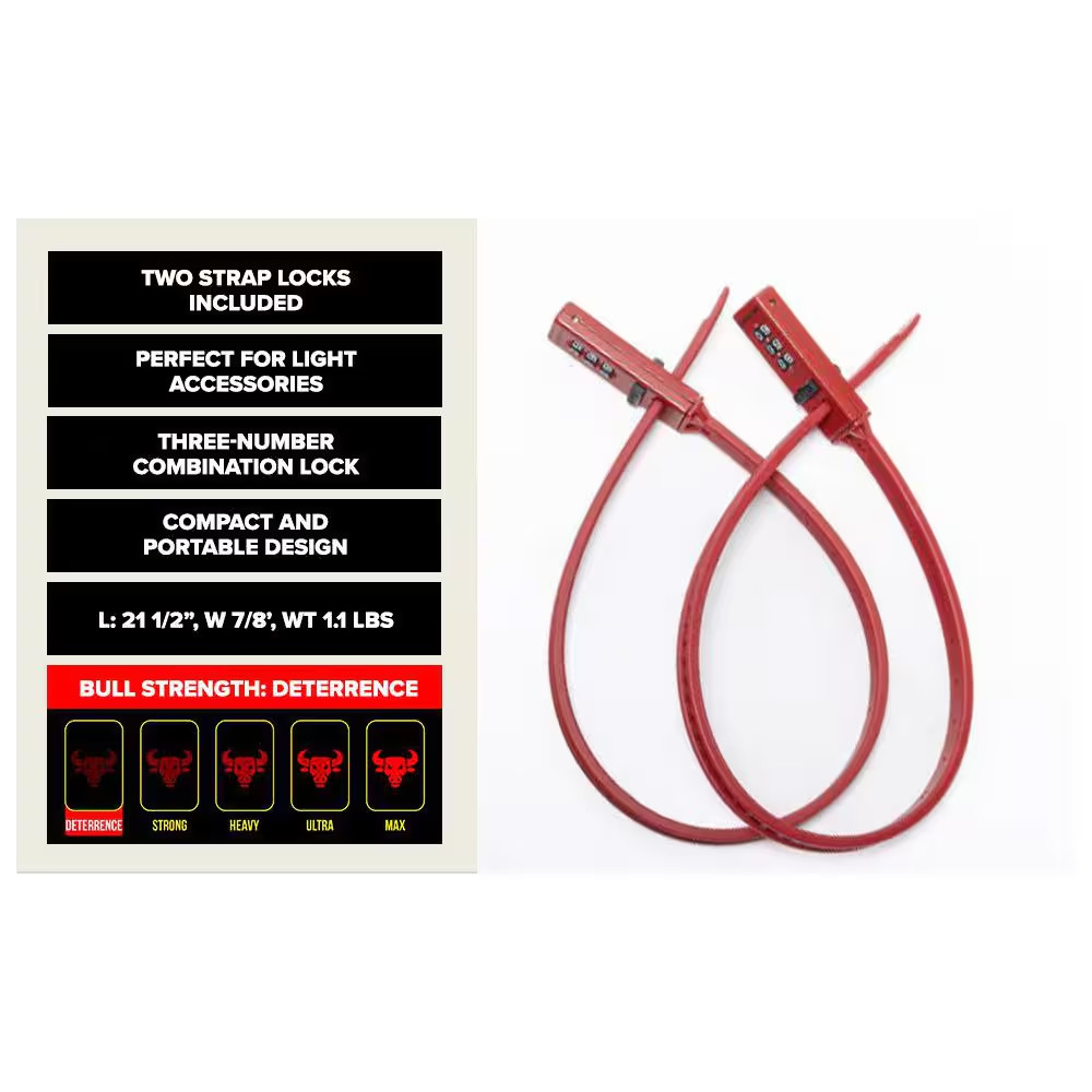 Badger, All-Purpose Cable Tie Combination Padlock (19 In.) (2-Pack)