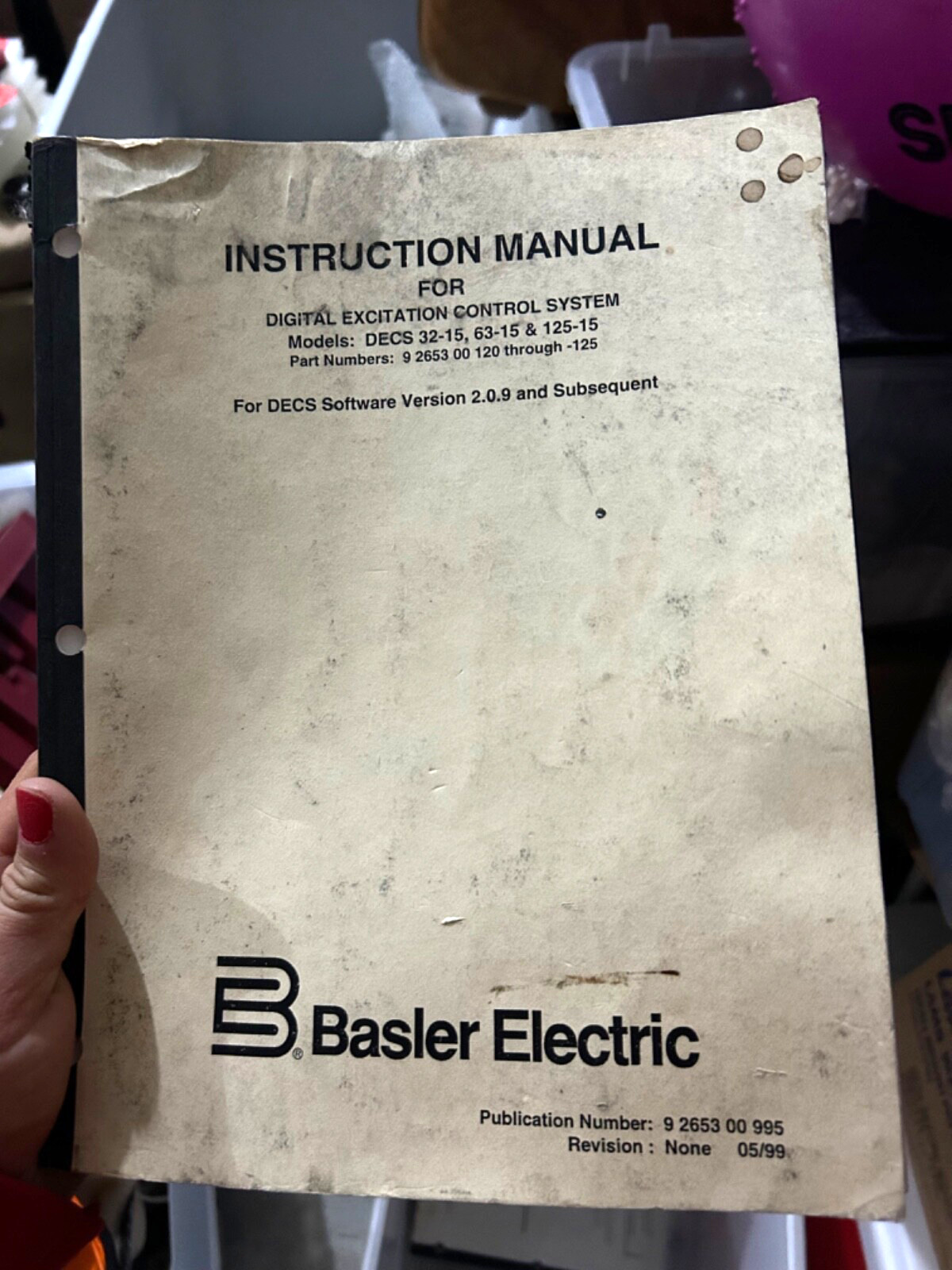BASLER ELECTRIC INSTRUCTION MANUAL FOR DIGITAL EXCITATION CONTROL SYSTEM