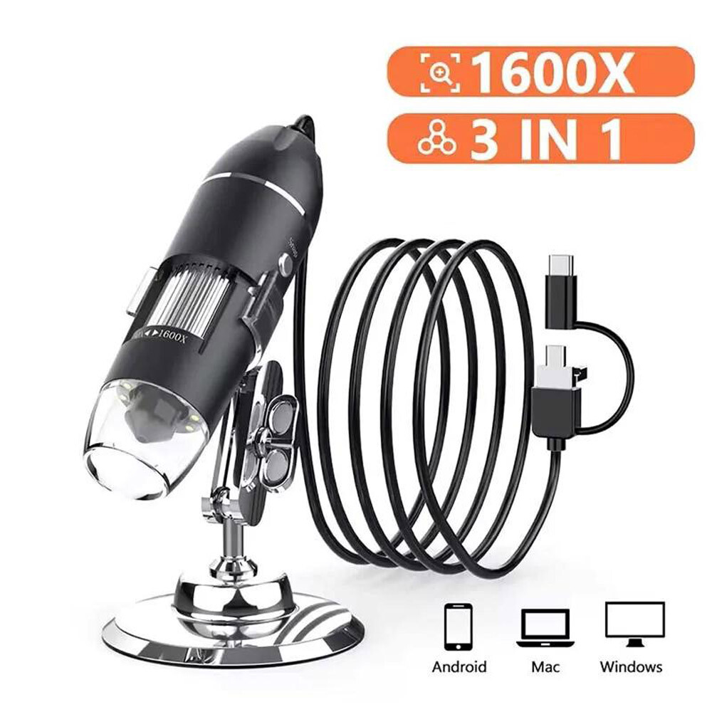 1600X Zoom 8LED HD USB Microscope Digital Magnifier Endoscope Video Camera