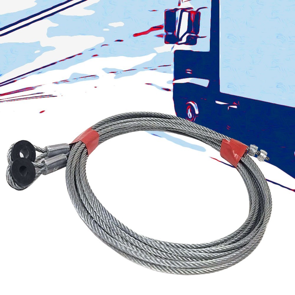 2PC 130" 1/4" Nylon Eyelet 7x7 Galvanized Steel Ramp Door Lift Cable TG-913041