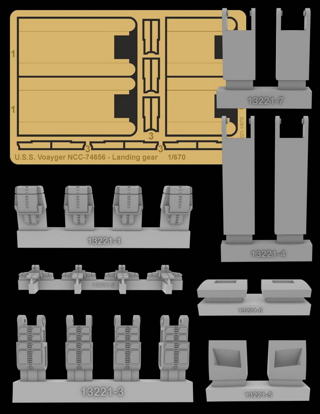 Greenstrawberry 1/670 USS Voyager NCC-74656 Landing Gear for Revell kits