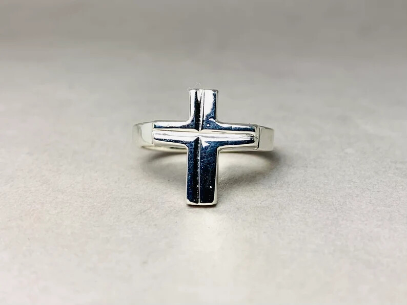 Cross Solid Ring 925 Sterling Silver Band & Statement Handmade Ring All size
