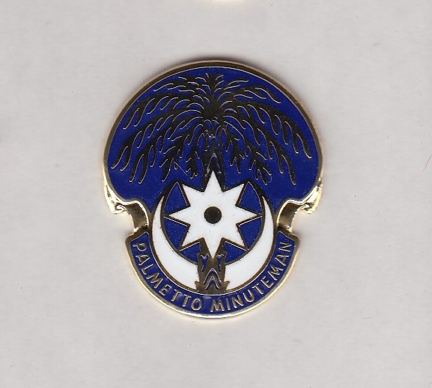 US Army South Carolina National Guard ARNG crest DUI badge c/b D-22