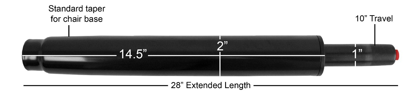 Heavy Duty Stool Height Gas Lift Pneumatic Cylinder -10" Travel / Stroke