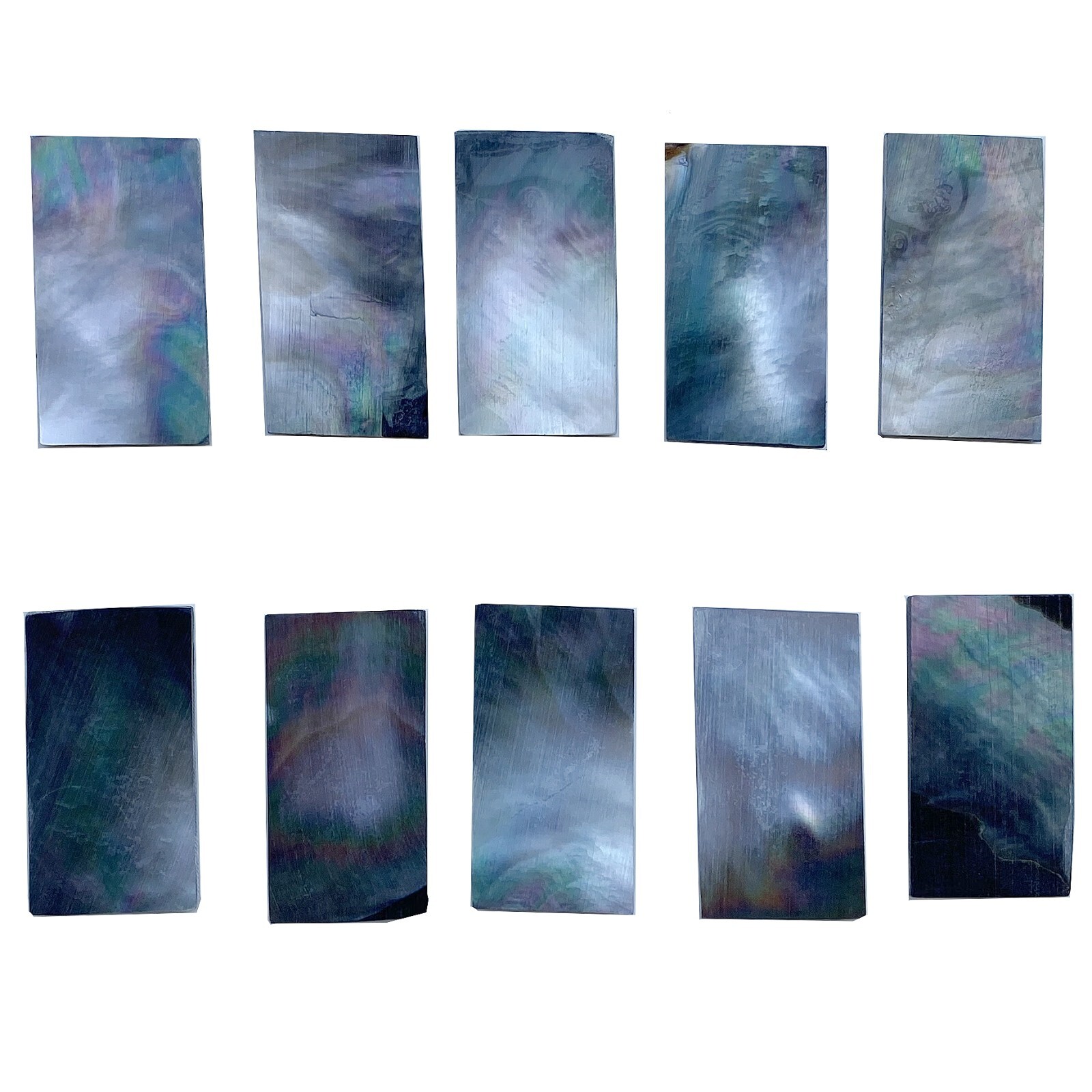 10x Mother of Pearl Inlay 1-1/2"x3/4"x3/32" (36x19x2mm) Craft Luthier Grey