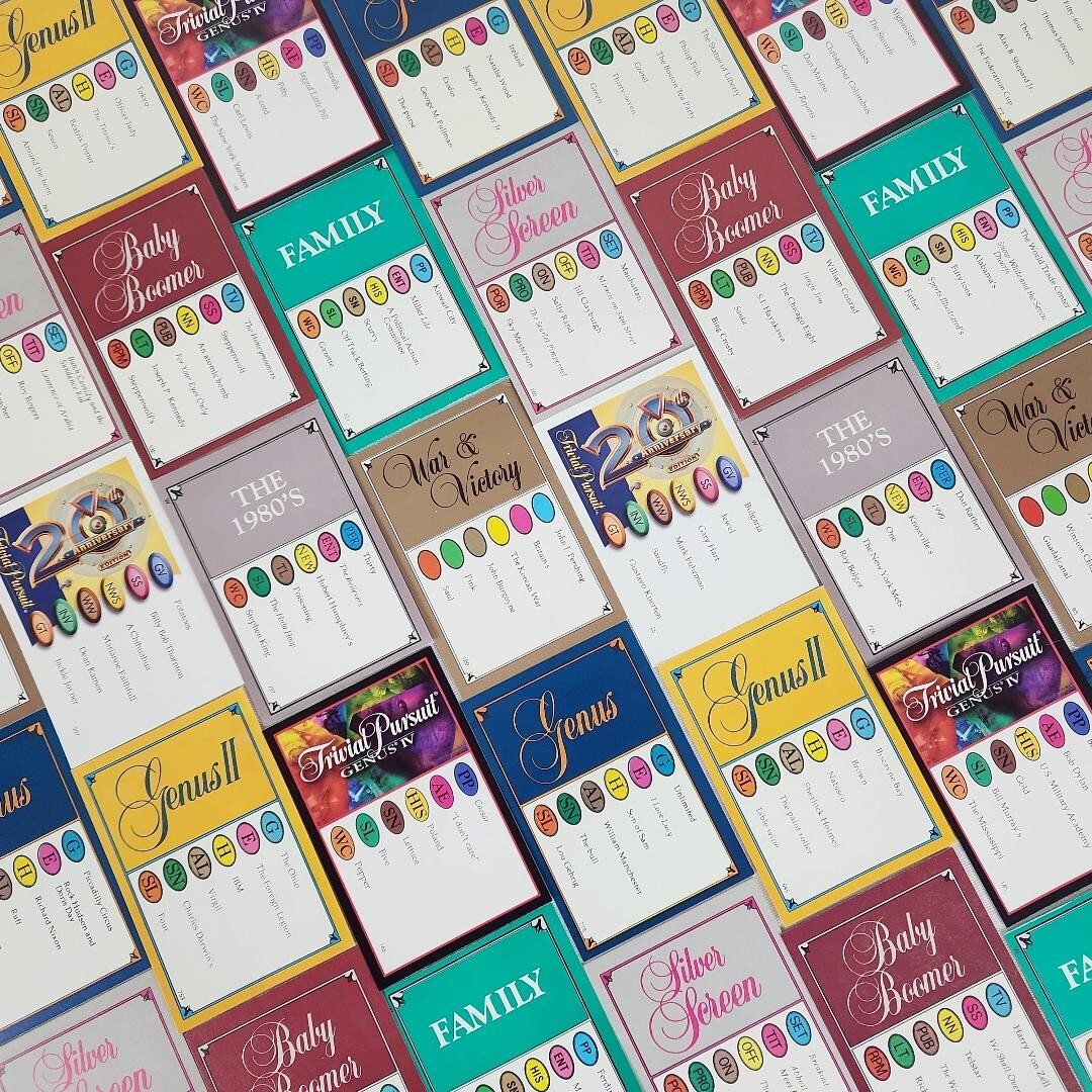 Trivial Pursuit Question/Answer Trivia Cards-20+ Editions-100/Pack