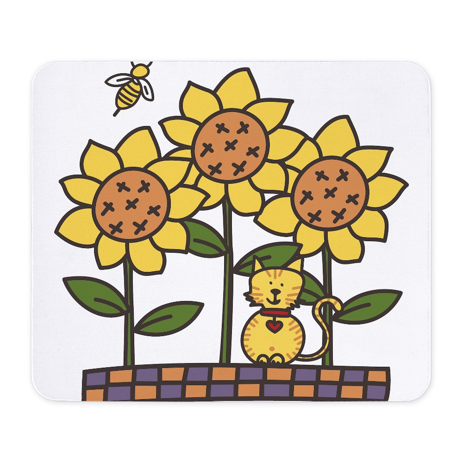 CafePress Cat In Sunflowers Mousepad  (708940322)