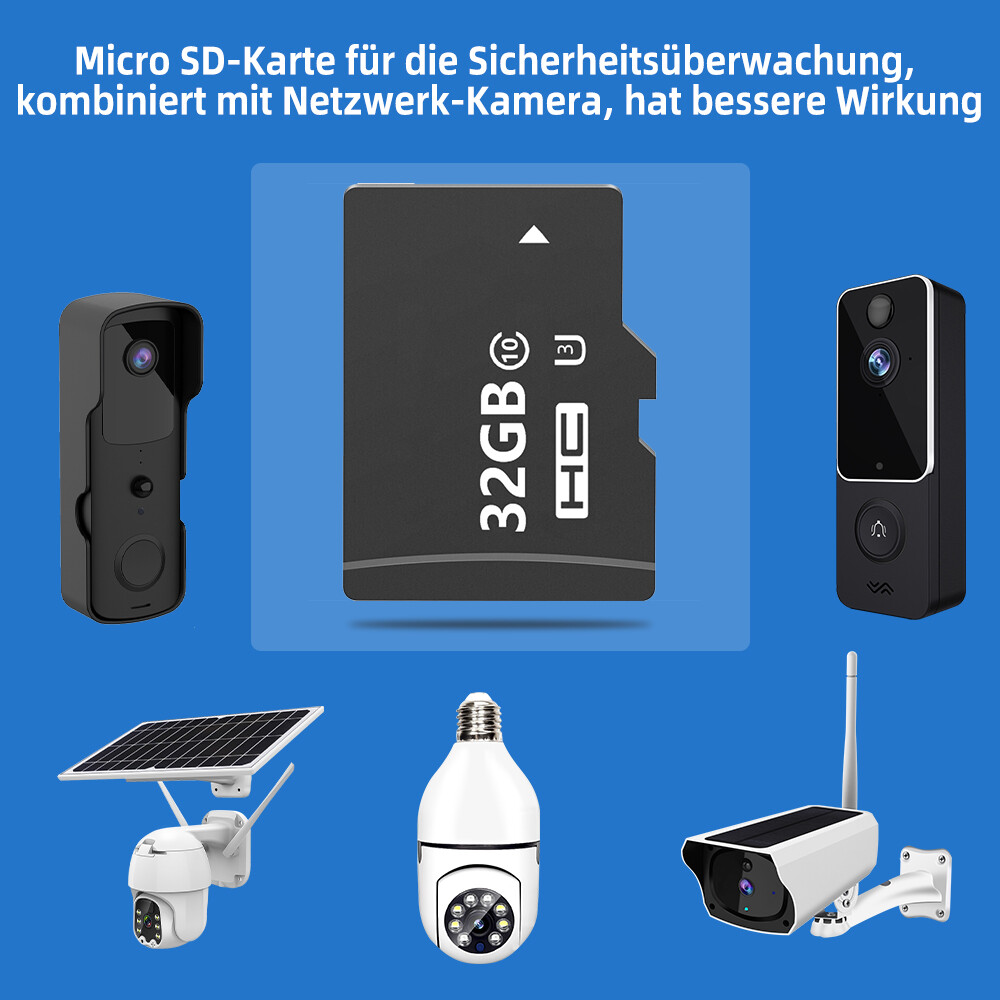 32GB Micro Memory Card Up to 100MB/s Read Speed for Security Camera Dashcam