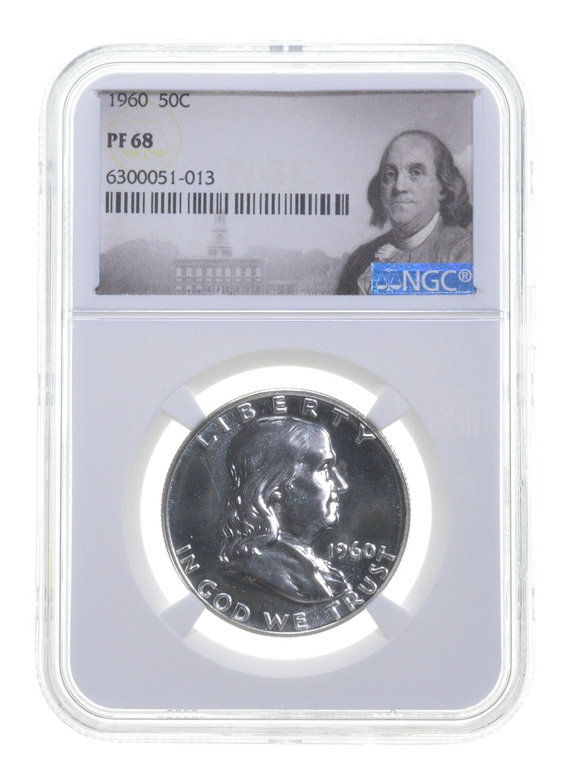 1960 Franklin Half Dollar PF68 NGC - White Coin Spot Free PR