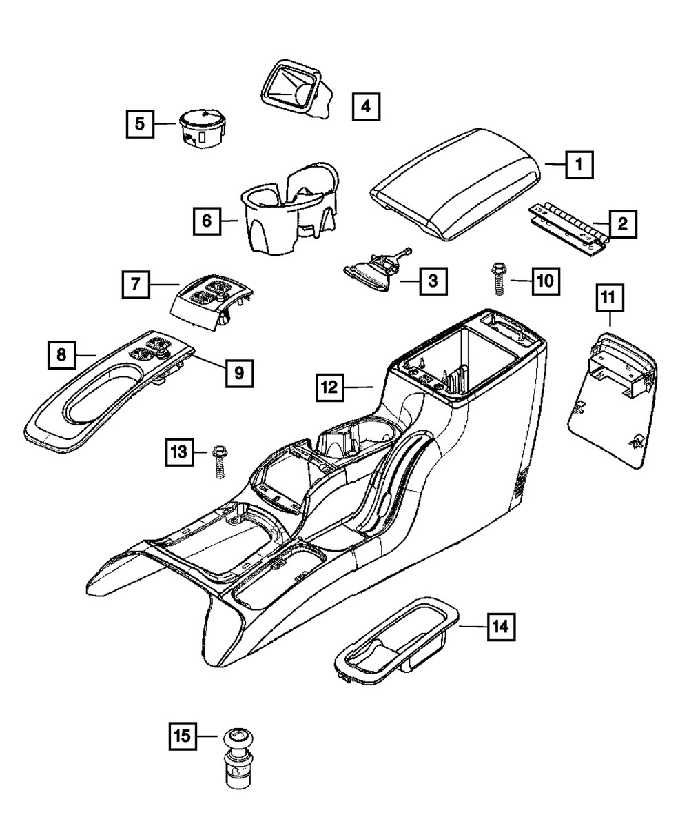 Genuine Mopar Floor Console Bin 5142485AA