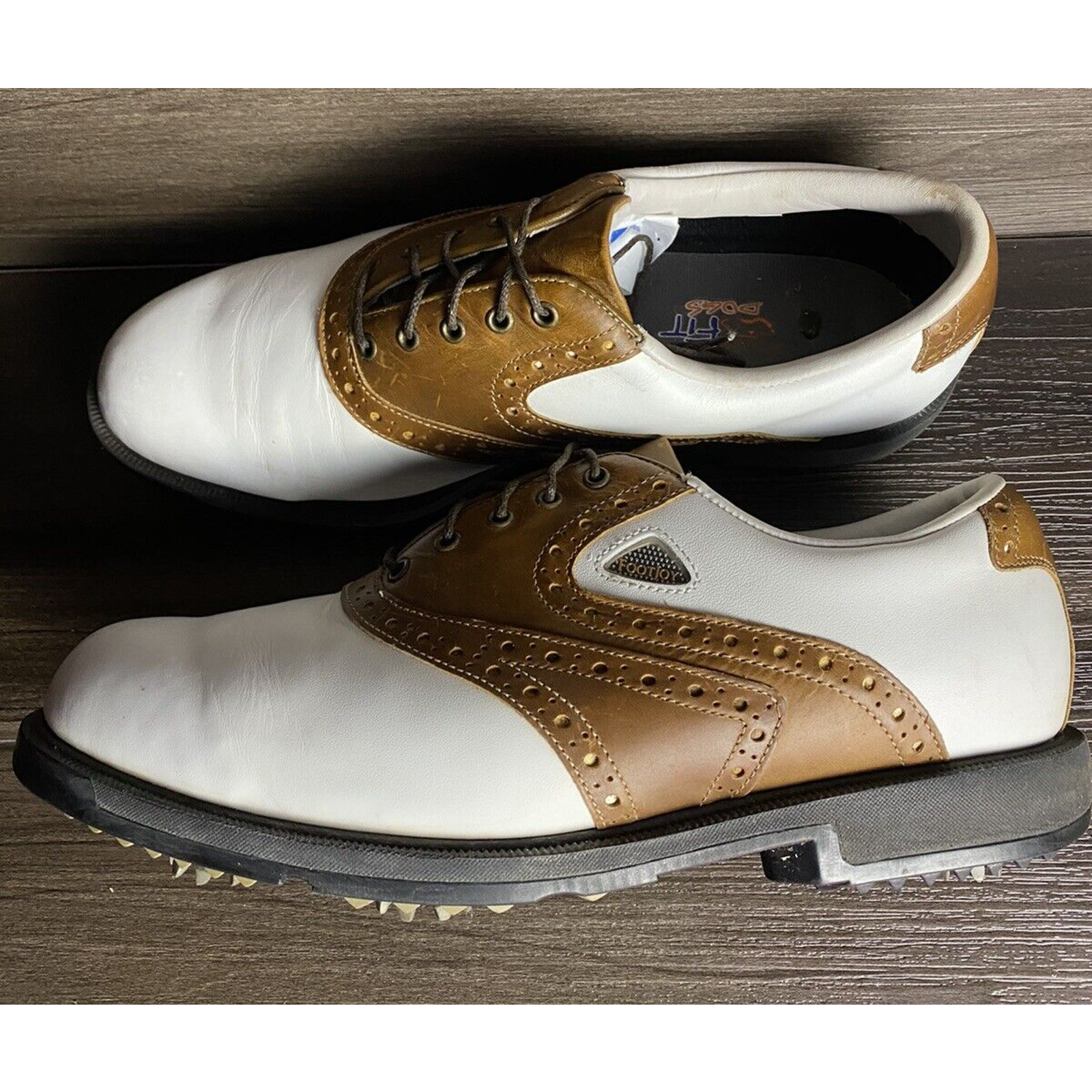 FootJoy FJ Fit Dogs Originals Leather Golf Shoes 53015, Men’s 9.5m Brown