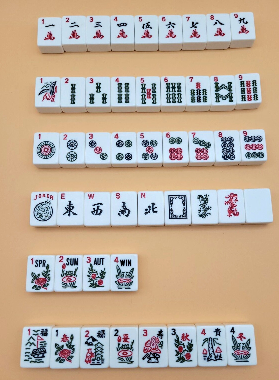 Mahjong Mah-Jongg Tile Spare Replace Mahjonng White 1 1/8”x 7/8” x 1/2”