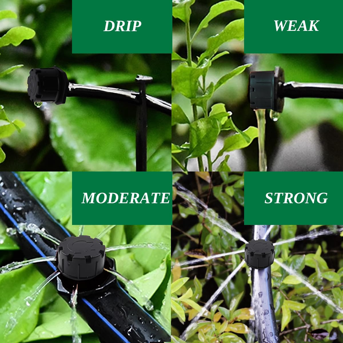 150PCS Adjustable Drip Irrigation Emitters, 1/4Inch Adjustable Micro Drip Irriga