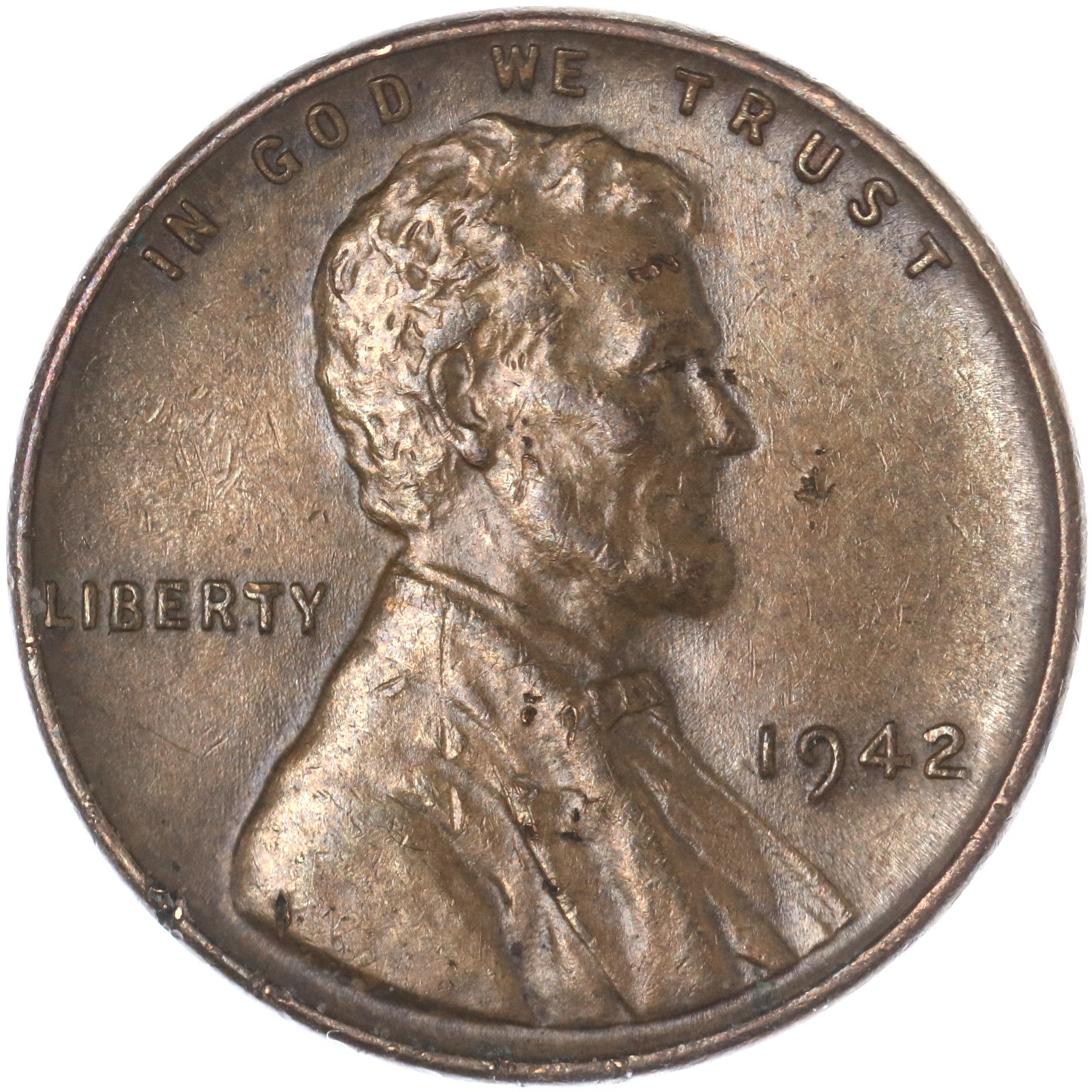 1942 (P) Lincoln Wheat Cent About Uncirculated Penny AU