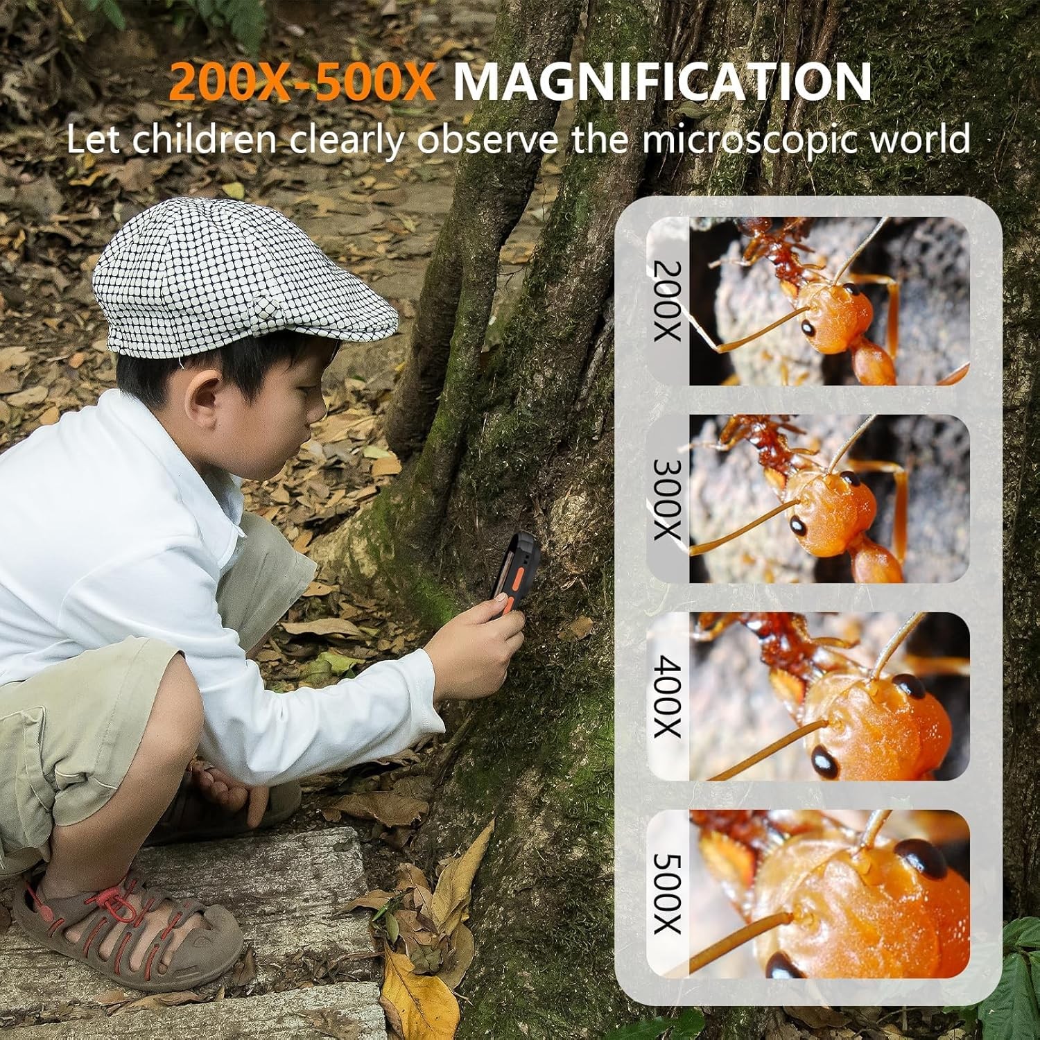 Handheld Digital Microscope,Portable Magnifying Glass with 2.0" IPS Color Screen