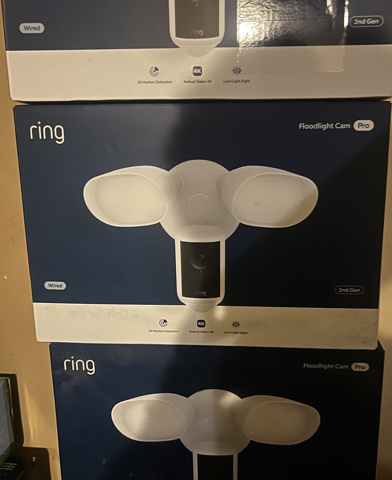 3 PACK X Ring Floodlight Cam Pro Wired 2nd Gen Retinal 4K White NEW Free Shipped