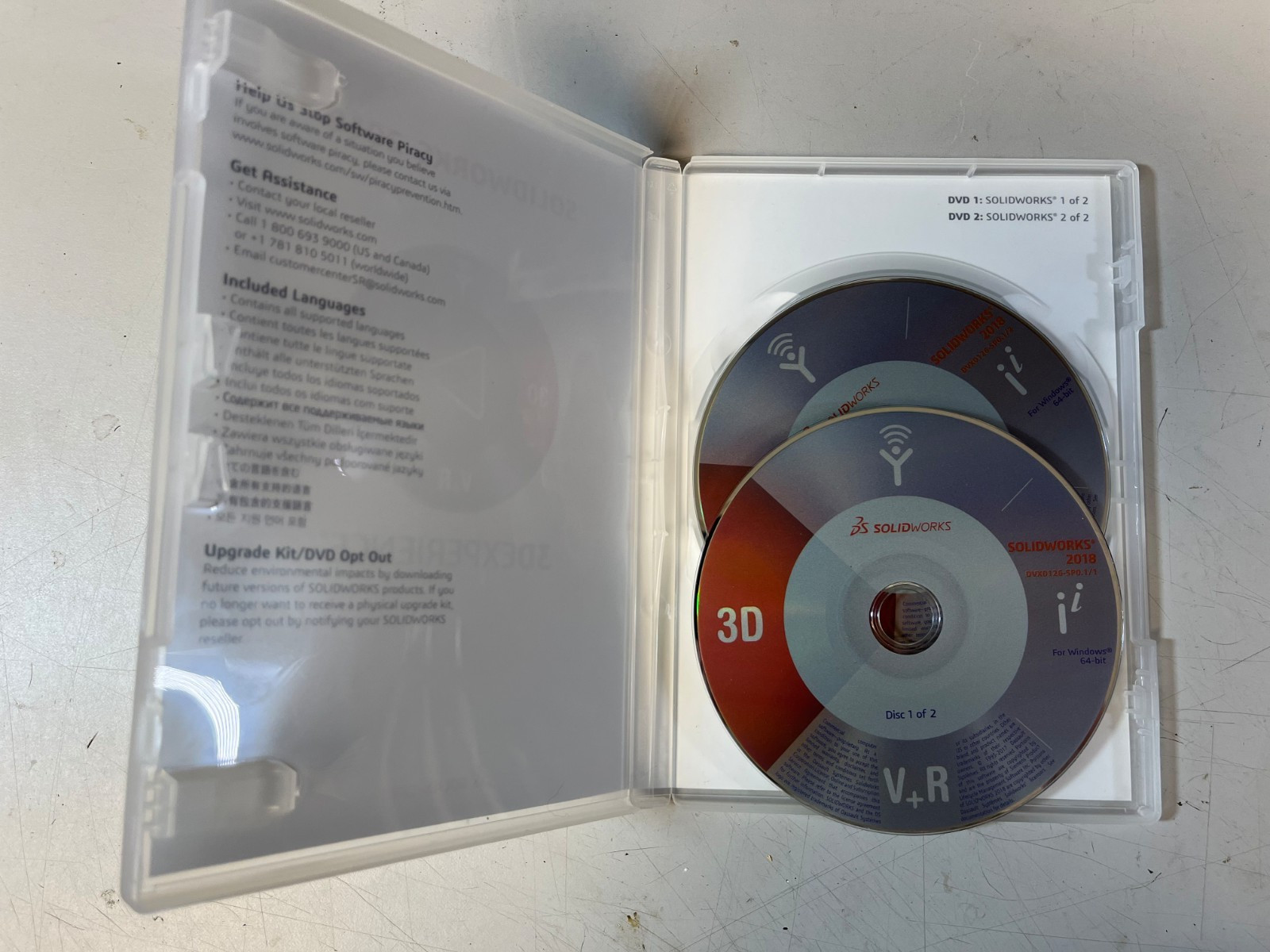 SOLIDWORKS 2018 3D Experience 2 Discs 64-bit Windows NO SERIAL/CD KEY.. CLEAN