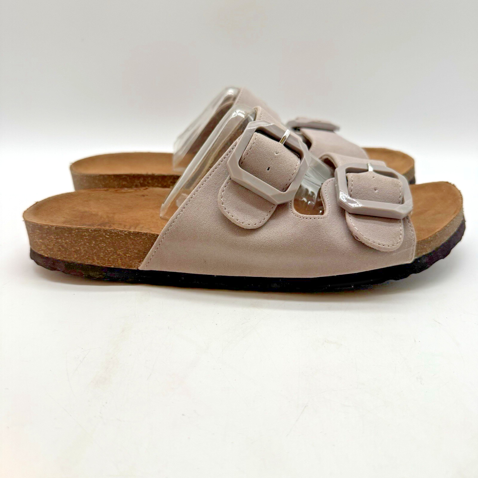 Cliffs by White Mountain Heidie Women's 9.5W Taupe Slides Buckle AZ Sandals