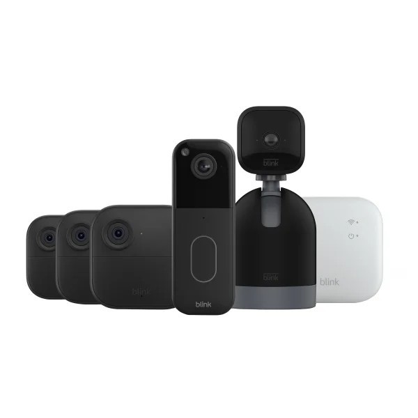 Blink Whole Home Security Camera Bundle – Doorbell, 3 Cameras & Pan-Tilt Camera
