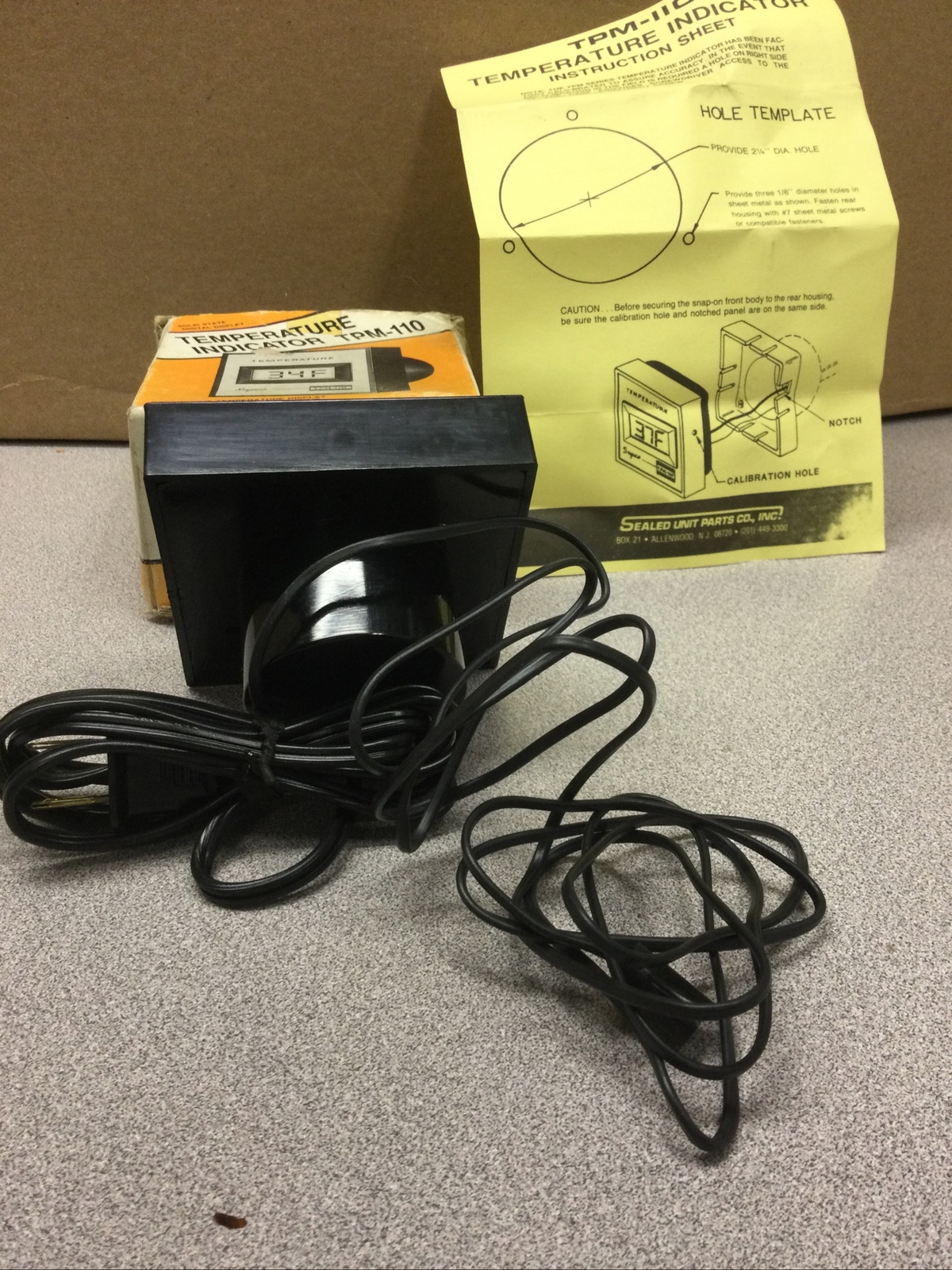 Tempature indicator Sealed unit parts TPM-110