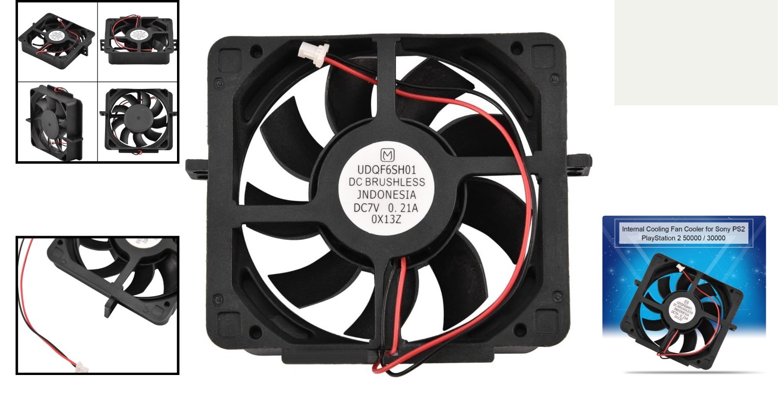 Replacement 30dB PS2 Cooler Fan, 2-Pin Connector, Easy Swap Installation