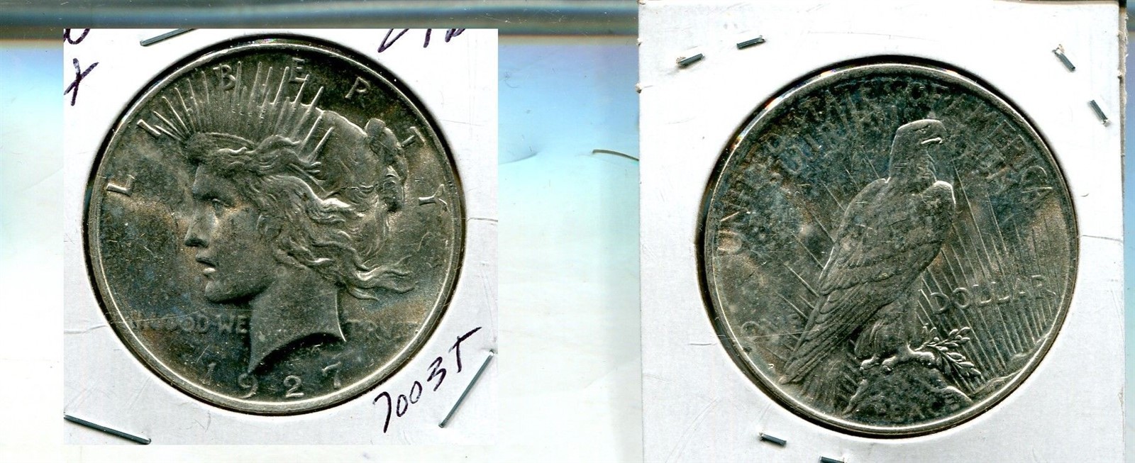 1927 D PEACE SILVER DOLLAR BU + 7003T