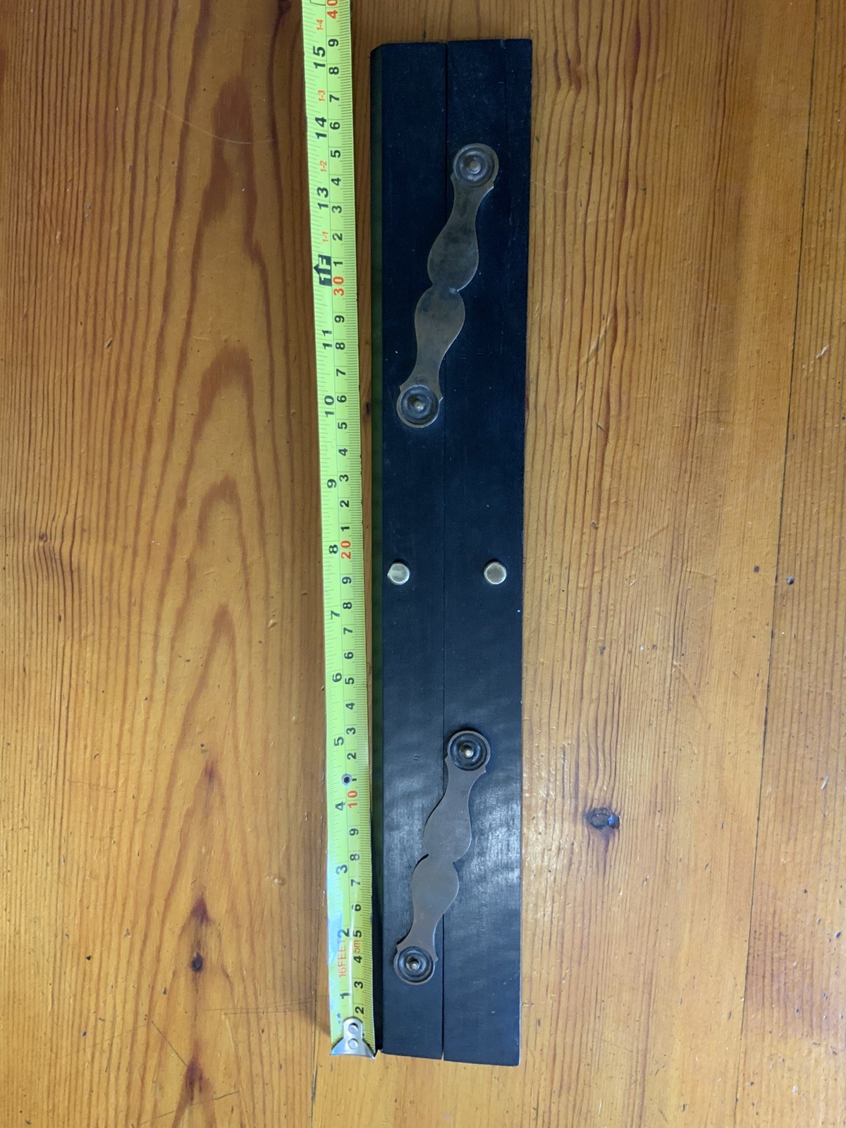 ANTIQUE EBONY AND BRASS 15” PARALLEL RULER