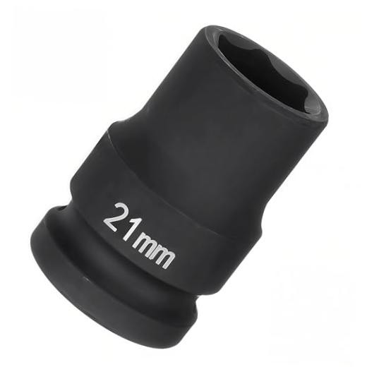 3/4"Drive x Metric, 6-Point Deep Impact Socket, Axle Nut Impact Socket | 21mm