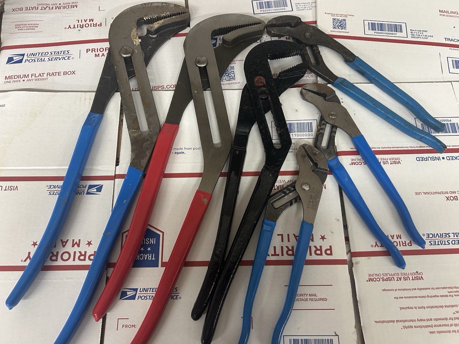 Large Lot Of Channel Locks And Manpower Pliers. 480-460-430