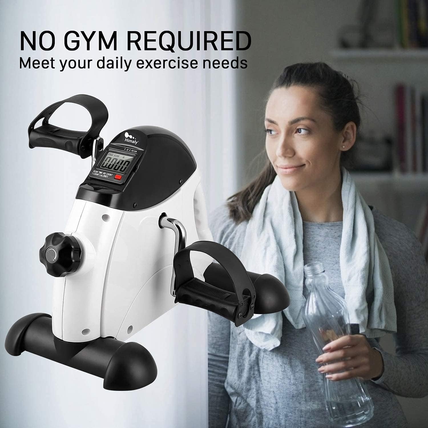 Compact Portable Pedal Exerciser with Digital LCD Display for Arm & Leg Workouts