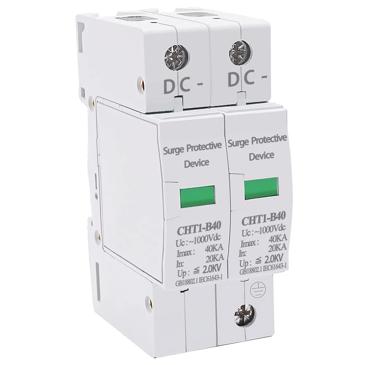 smseace Lightning Protector Voltage Surge Arrester Device, 2P Lightning Protecti