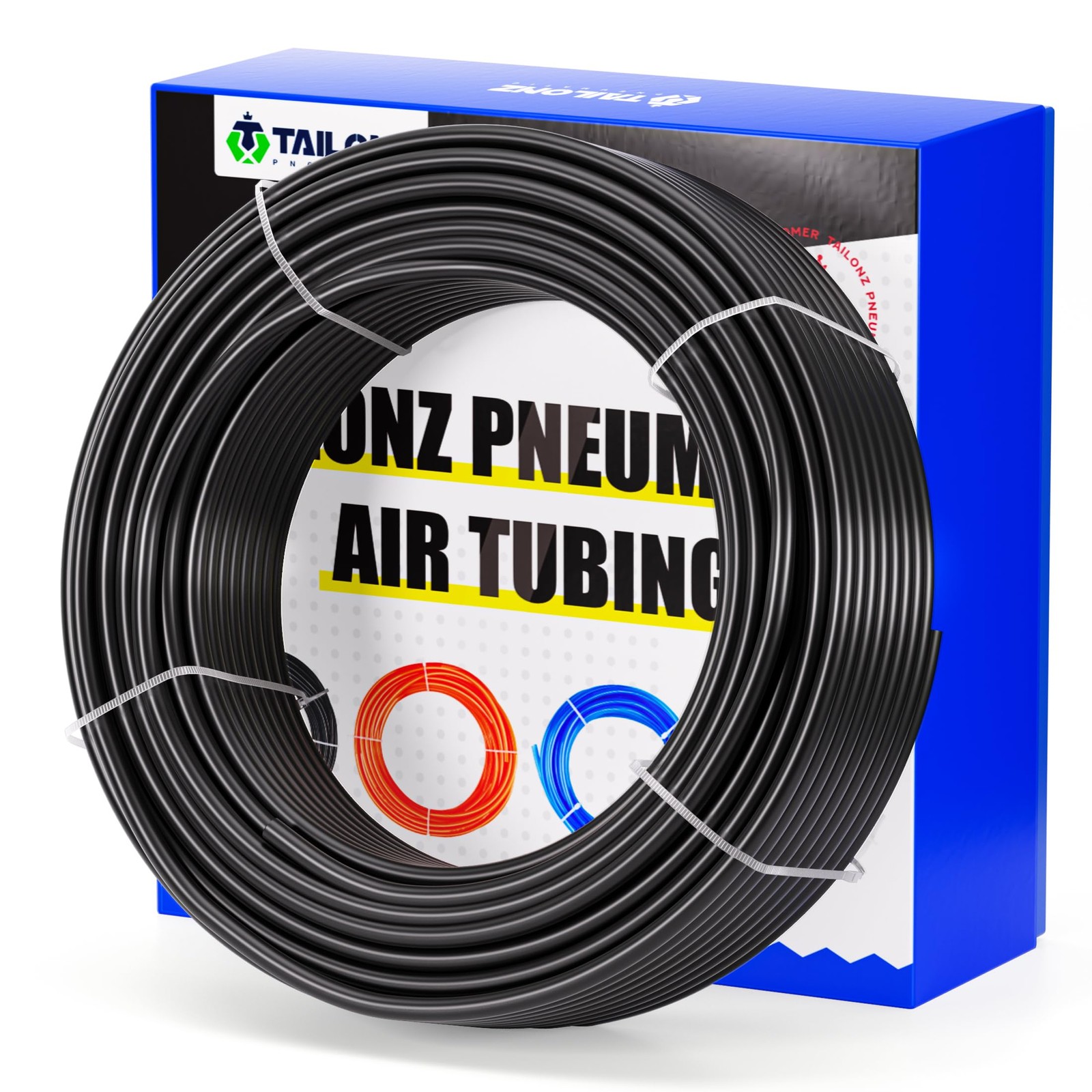 Air Line DOT 1/2 inch od Black Pneumatic Nylon Tube 200ft (60 Meter) Air Brak...