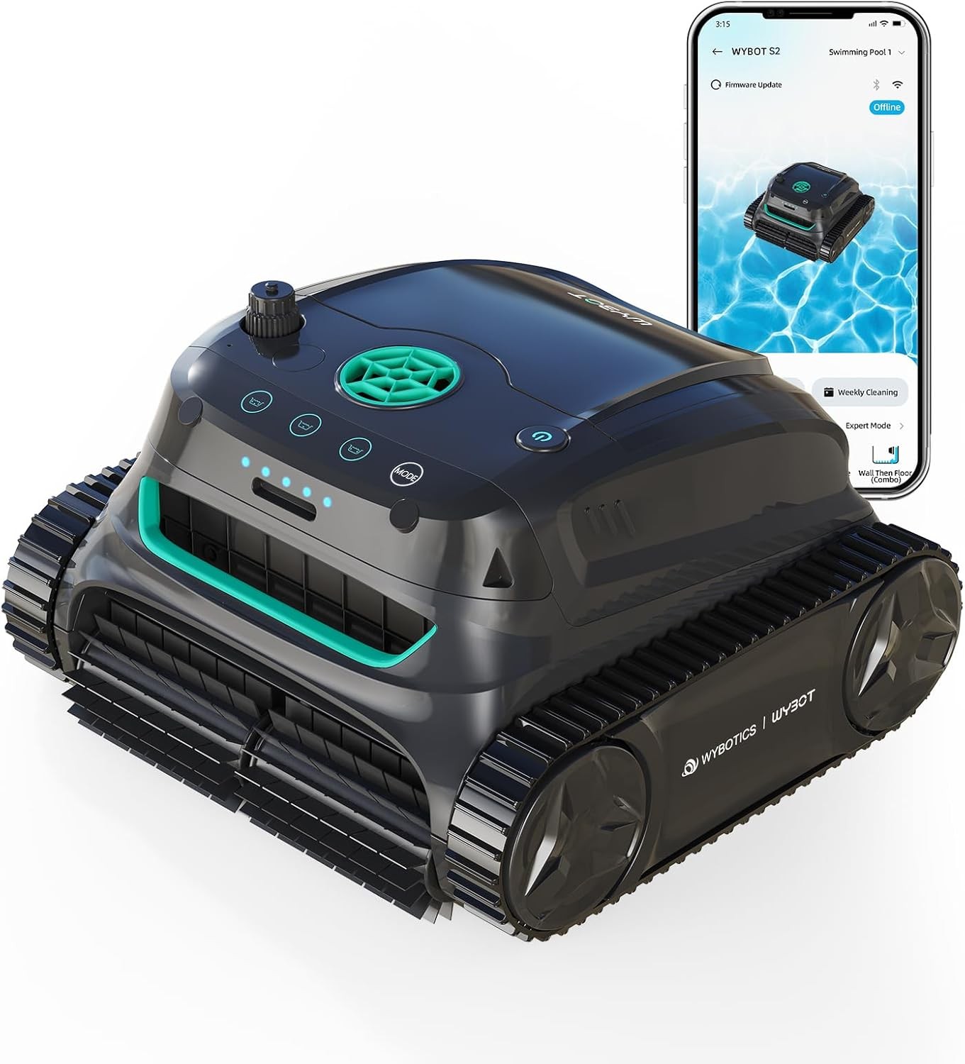 WYBOT S2 Cordless Robotic Pool Cleaner for Inground Pools, 210-240mins Runtime