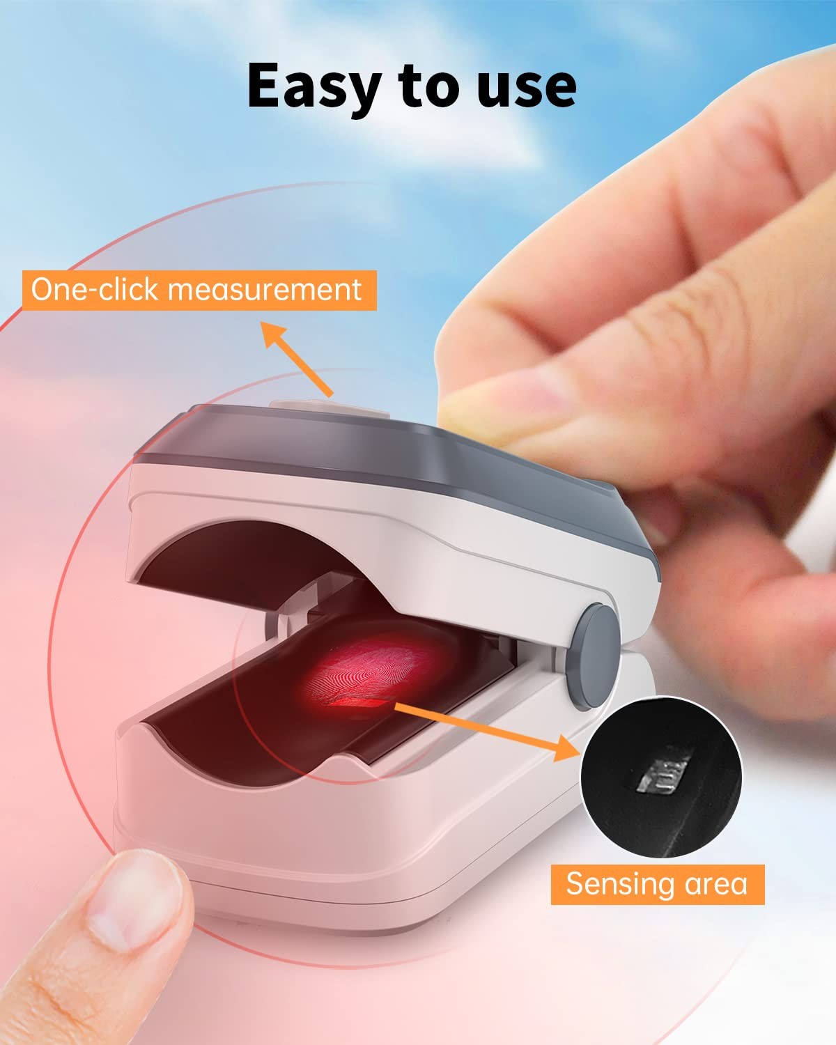 Fingertip Pulse Oximeter Blood Oxygen Saturation Monitor Pulse Ox, Heart Rate...