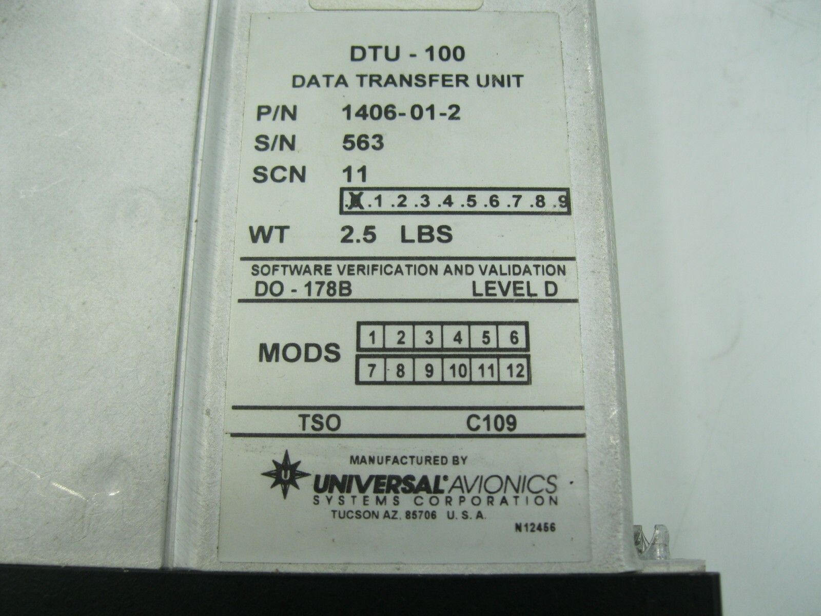 Universal Avionics DTU-100 Data Transfer Unit 1406-01-2