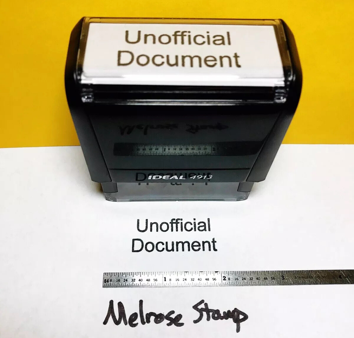 Unofficial Document Stamp Rubber Stamp Black Ink Self Inking Ideal 4913