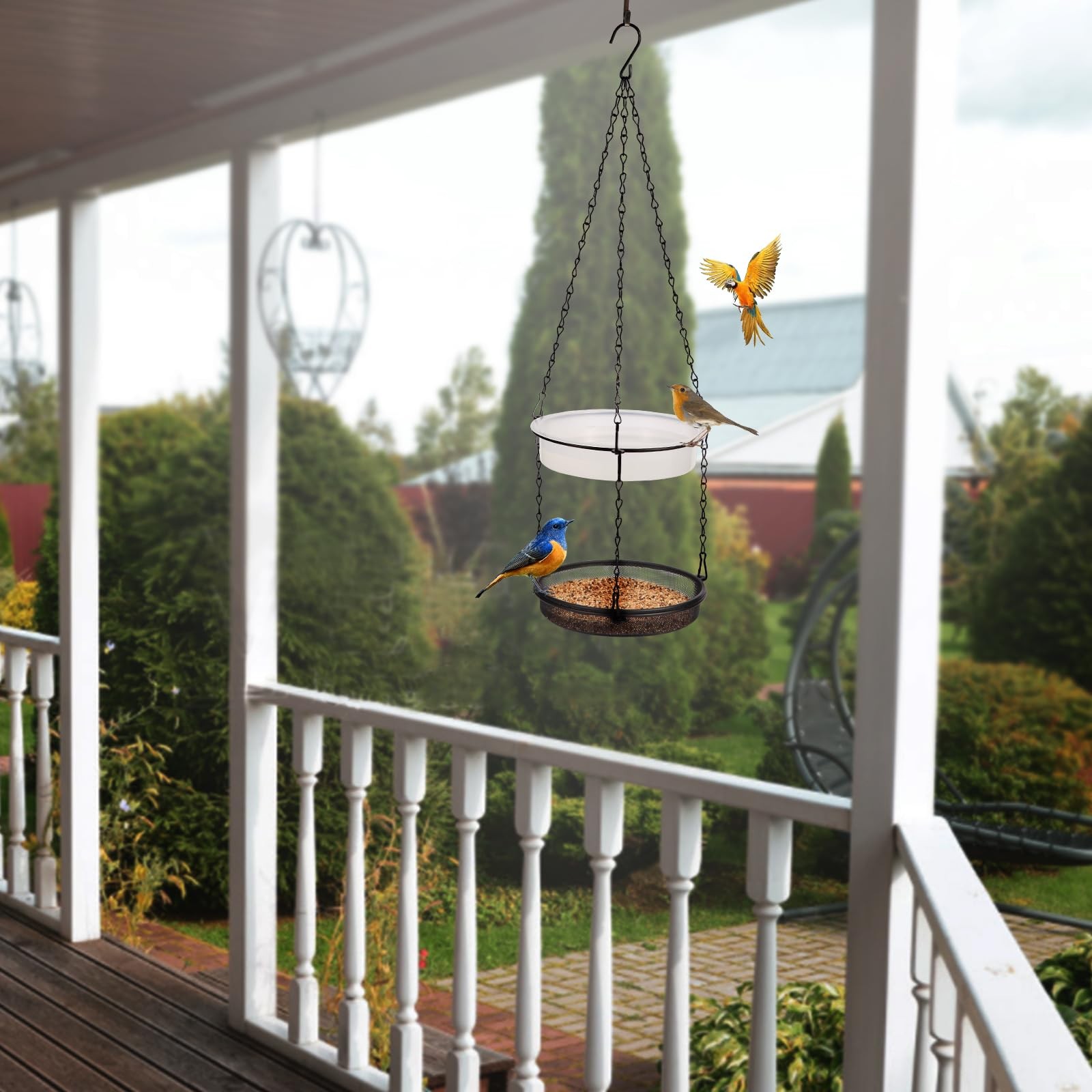 HRAYLTOP 2-in-1 Set Hanging Hight 15.75 Inch-1, Stainless Steel,Transparent