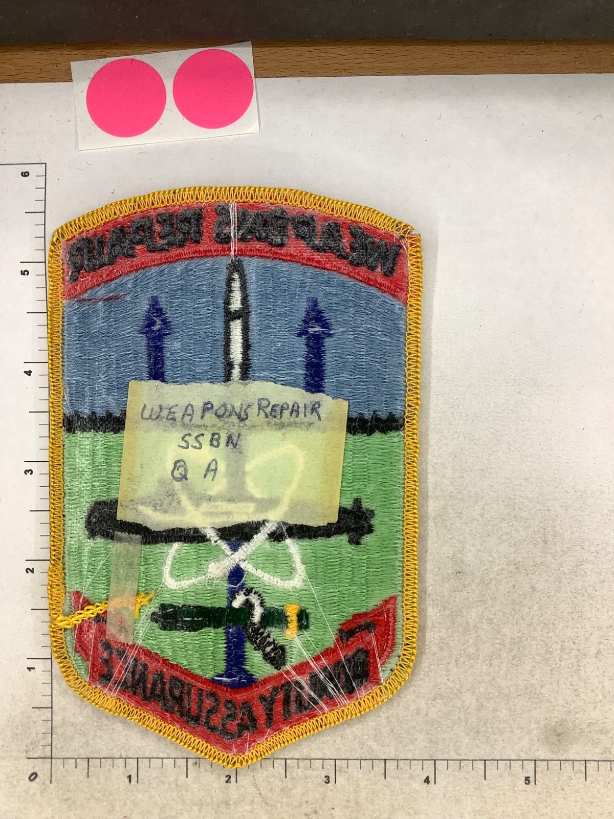 VINTAGE US NAVY WEAPONS REPAIR QUALITY ASSURANCE PATCH