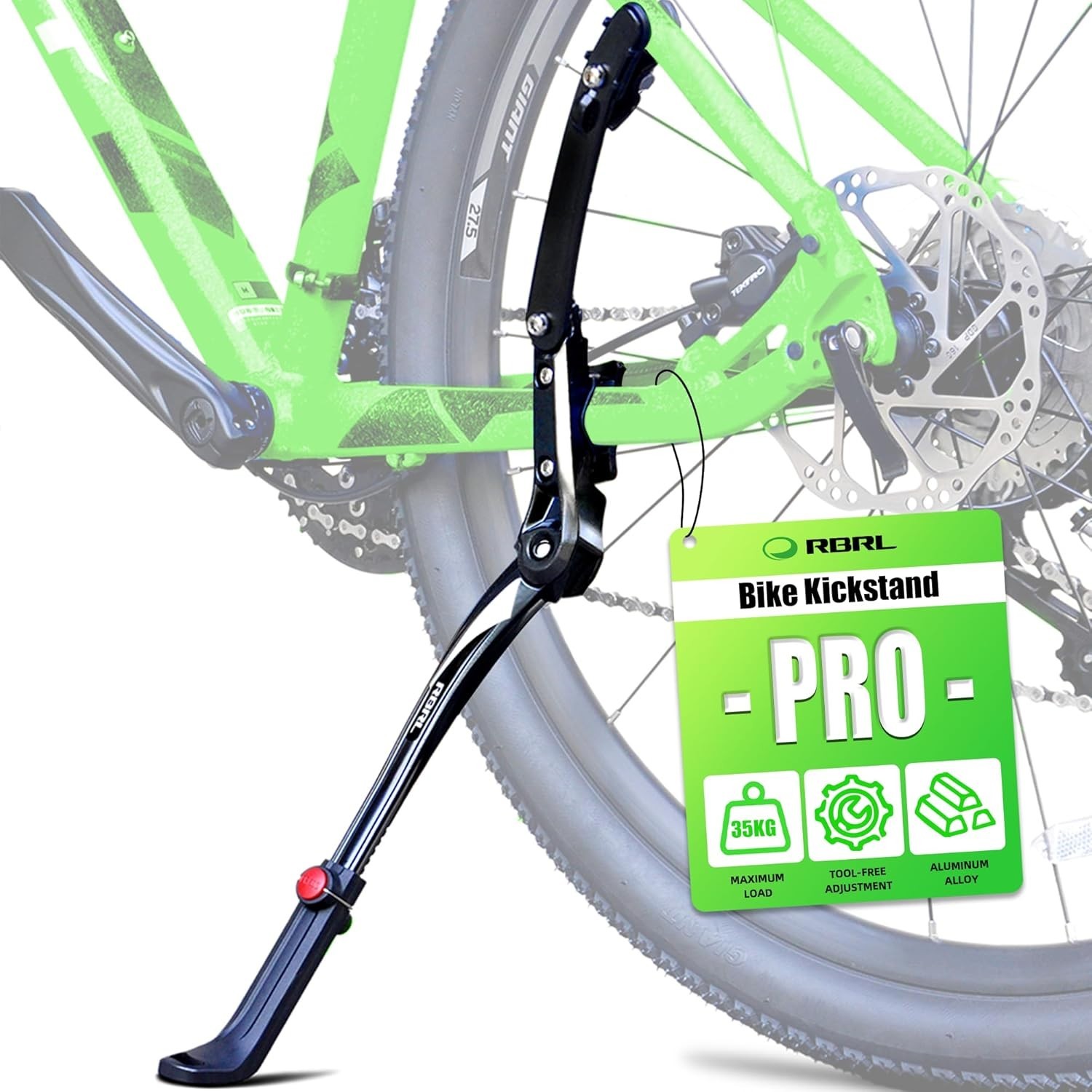 Bike Kickstand Aluminum Alloy Universal for 26 29 Inch Bikes Stable Adjustable