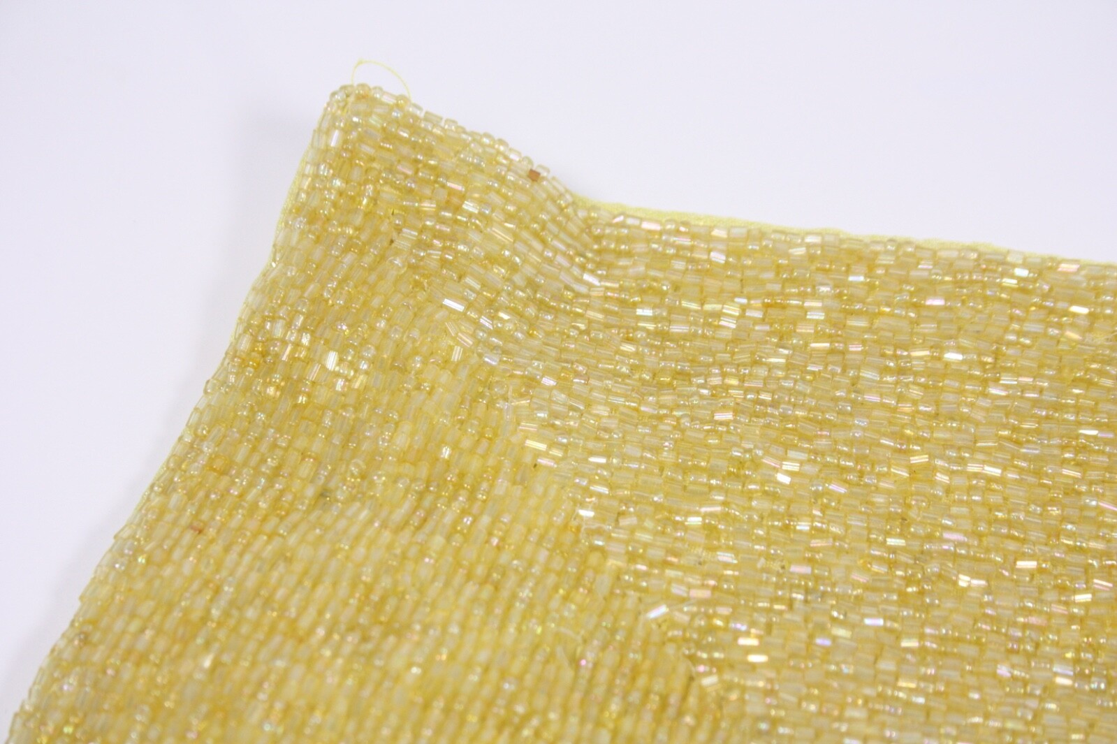 Cynthia Rowell Glam Yellow Glass Bead Square 13” Zipper Pillow Case Cover