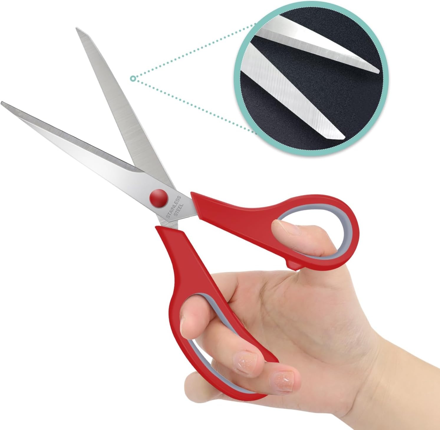 3 Packs 8" Sewing Craft Scissors Bulk,Multipurpose Heavy Duty Sharp Paper