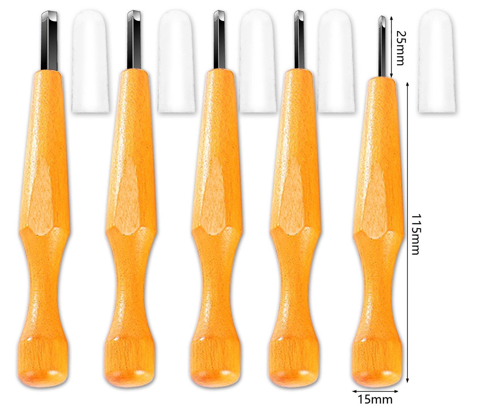 5 Pcs Linocut Tools Set - Premium Triangular Linoleum & Wood Carving Tools wi...