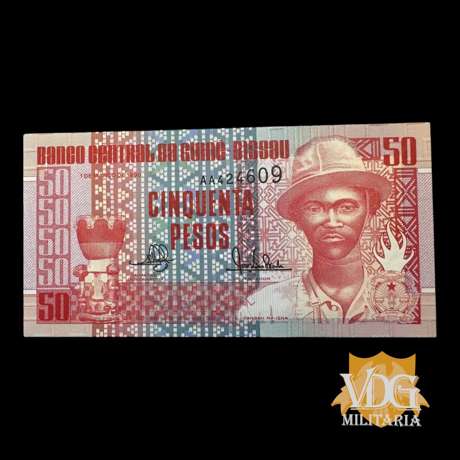 1990 Guinea-Bissau 50 Pesos Banknote Banco Central da Guiné-Bissau #Y0475