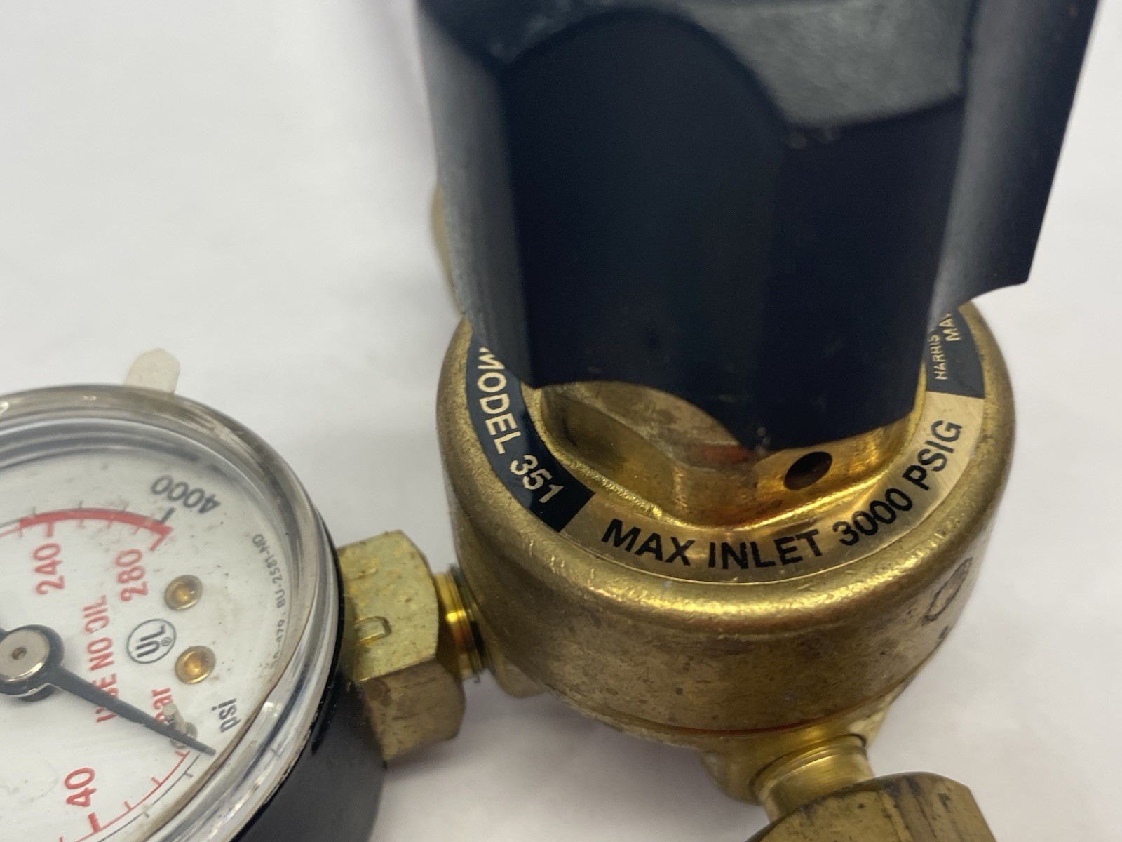 Harris 351 Zero Compensated Cyl. Flowmeter Regulator 3100331 MISSING REAR PIPE