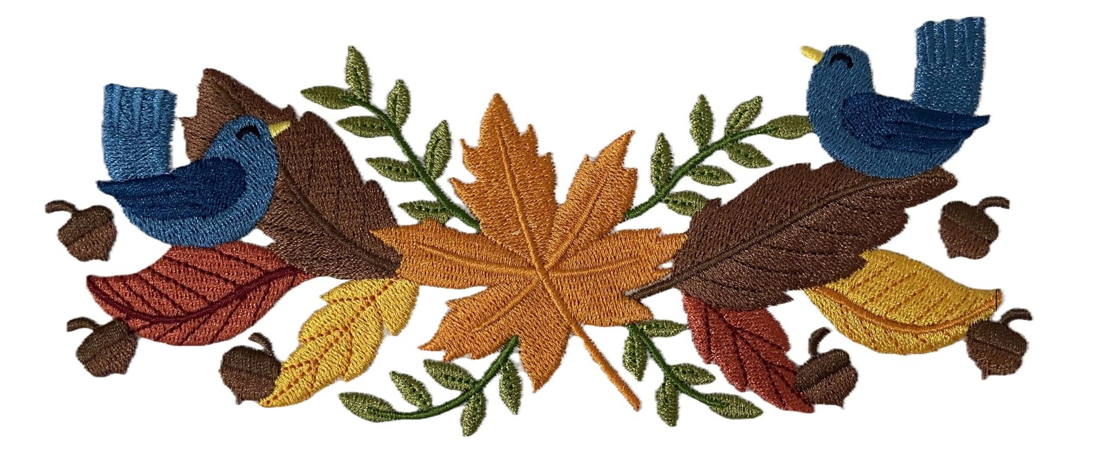 Custom and Unique Autumn [ Autumn Leaf Border ] Embroidered Iron on/Sew Patch (3