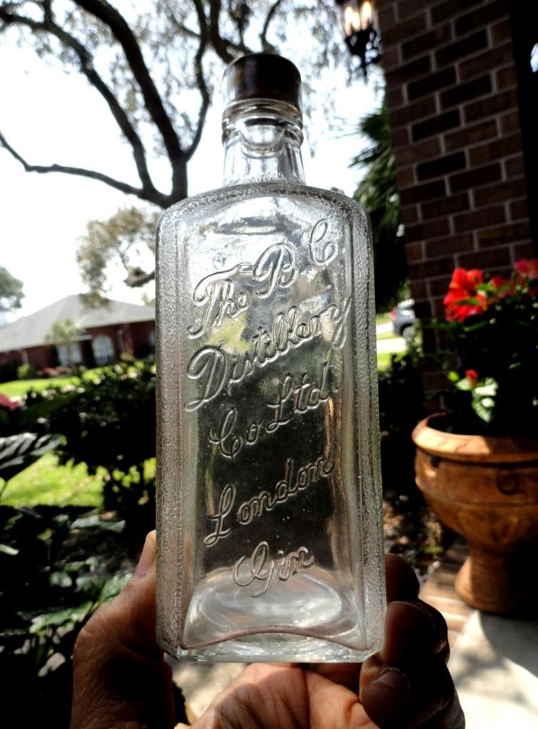 smaller empty B.C. Distillery Co. Ltd. LONDON GIN BOTTLE