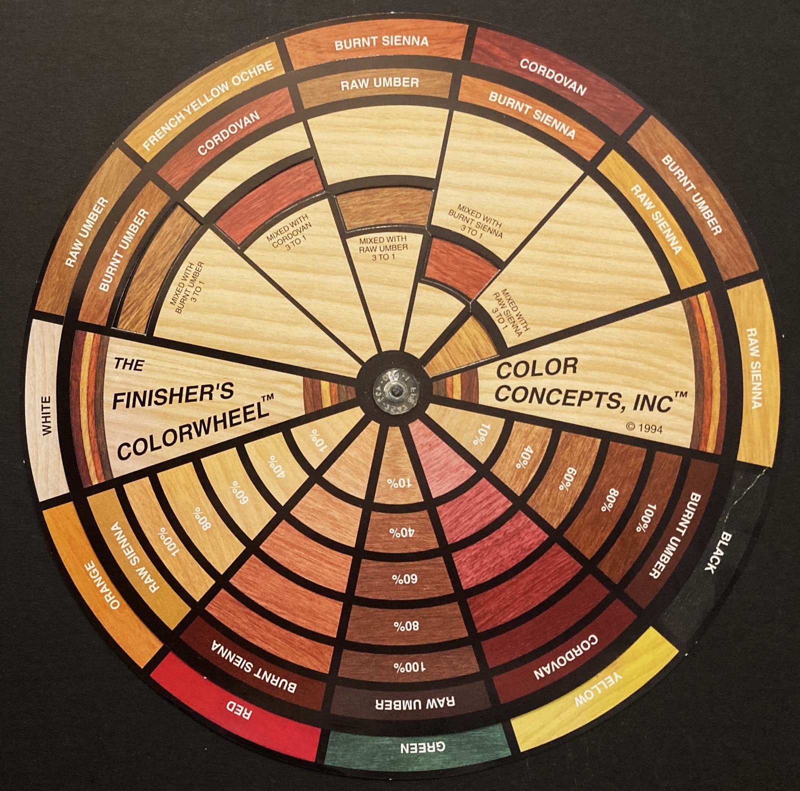 FINISHER'S COLORWHEEL PROVIDES GUIDE FOR CREATING NEW & MATCHING WOOD STAINS